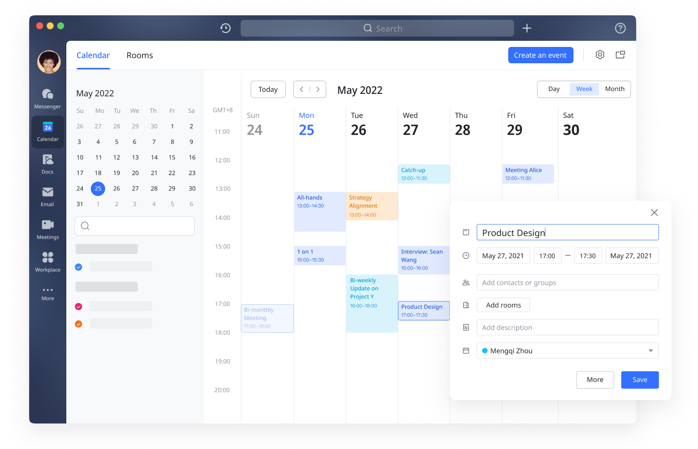 Screenshot of app Feishu Calendar